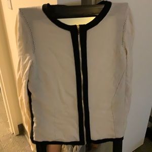 ESCADA CASHMERE ivory black zip cardigan 0231